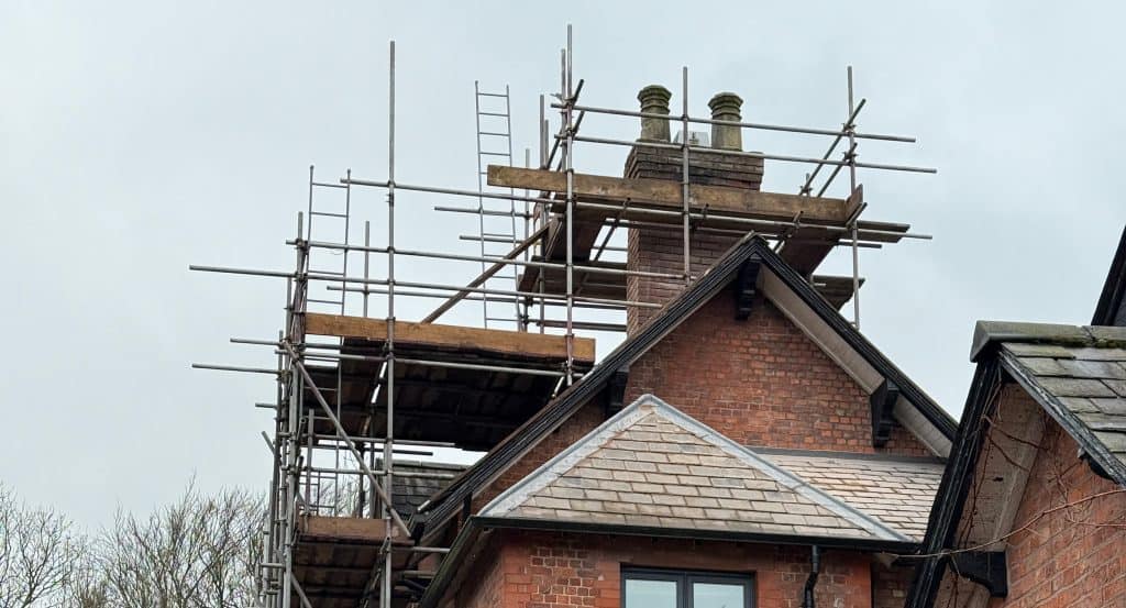 Cheshire chimney repointing – before