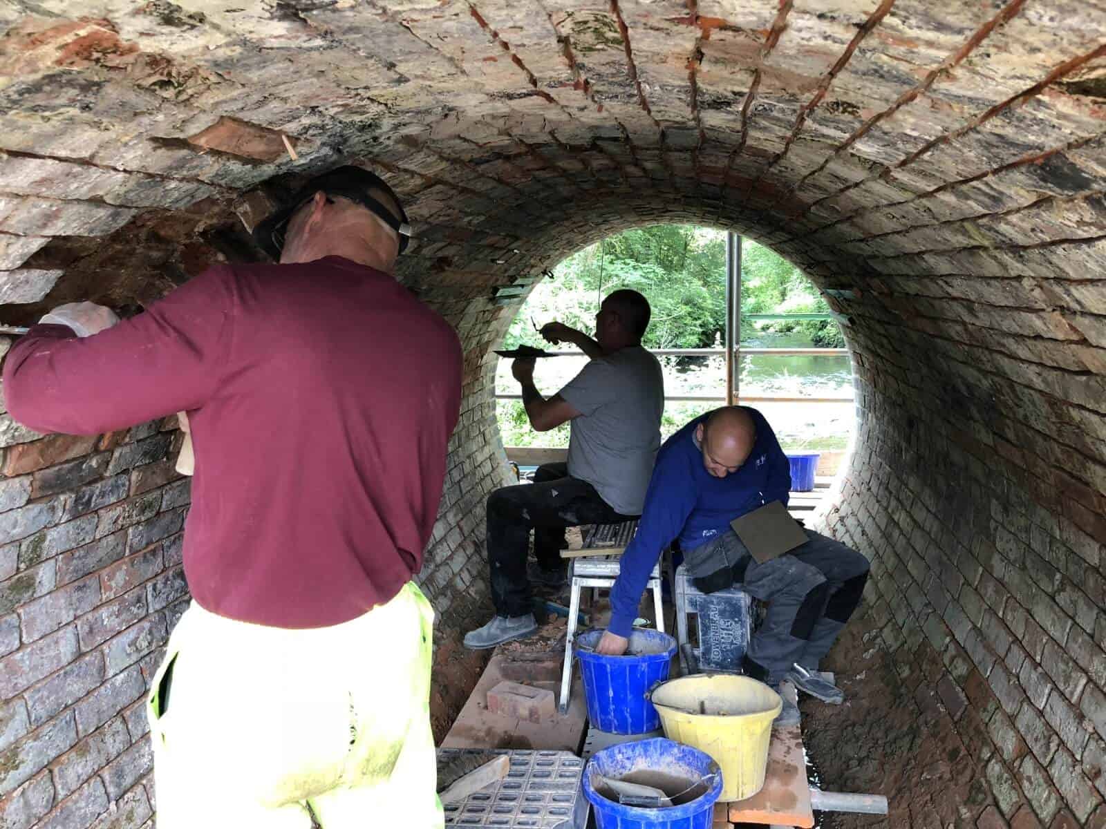 Team working on specialist bridge restoration project